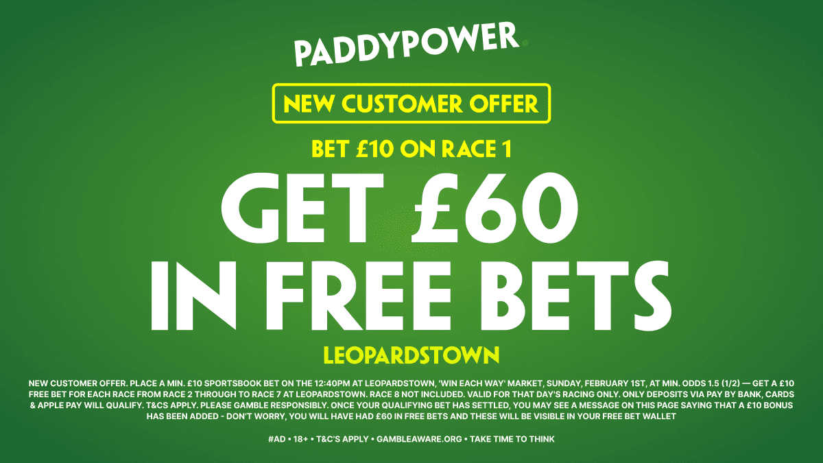 Paddy Power Sign Up Offer: Get £60 in Free Bets for Leopardstown Sunday 