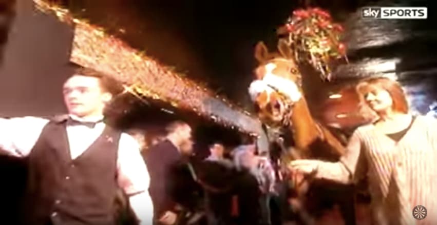 WATCH: Darts Player Walks On To The Oche With A Horse At World Championships