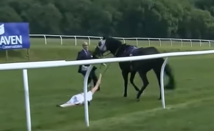 Throwback: Hayley Moore Catches Horse Whilst Presenting